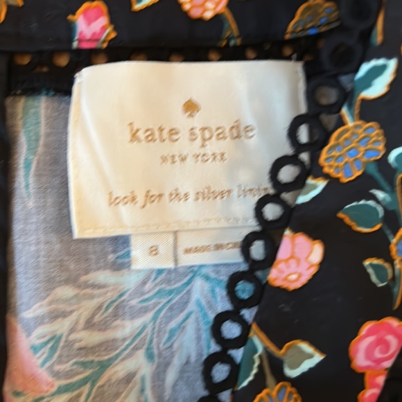 NWOT    Kate Spade Black Picnic Perfect Blossom Print Fit and Flare 8 - Picture 2 of 8